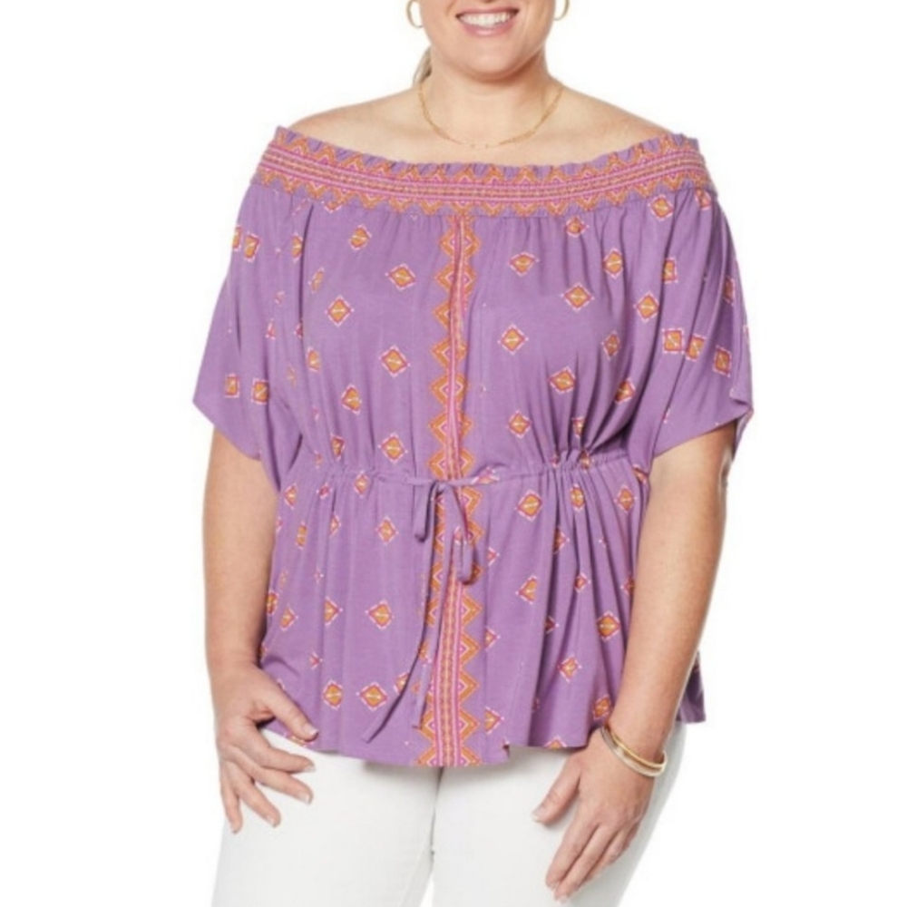 Colleen Lopez Off the Shoulder Peplum Top